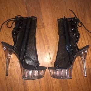 Mesh Pleaser 6 inch Booties 🖤